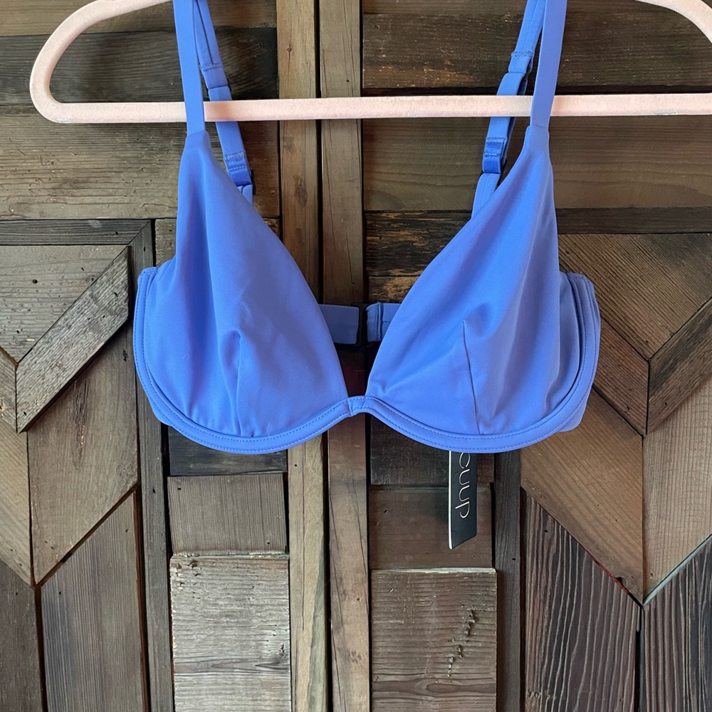 CUUP Plunge Swim Suit Top - Size 10